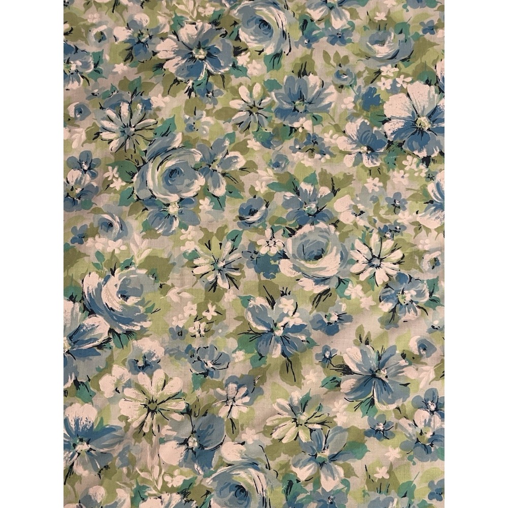 Vintage‎ No-Iron Marvelaire by Springmaid 2 Twin Flat Sheets Blue Floral